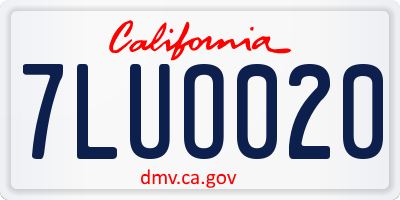CA license plate 7LUO020