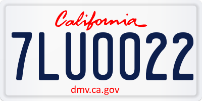 CA license plate 7LUO022