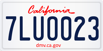 CA license plate 7LUO023