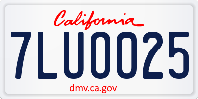 CA license plate 7LUO025