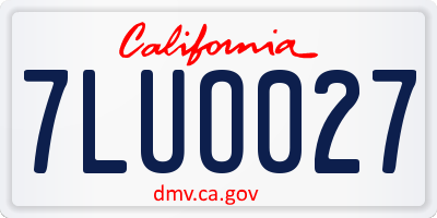 CA license plate 7LUO027