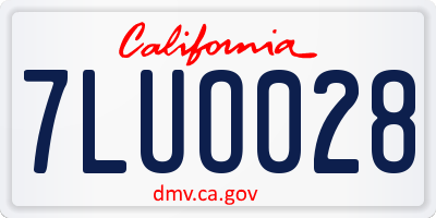 CA license plate 7LUO028