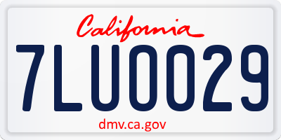 CA license plate 7LUO029