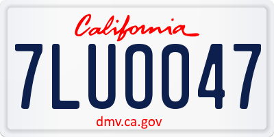 CA license plate 7LUO047