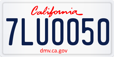 CA license plate 7LUO050