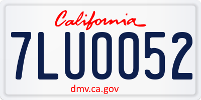 CA license plate 7LUO052