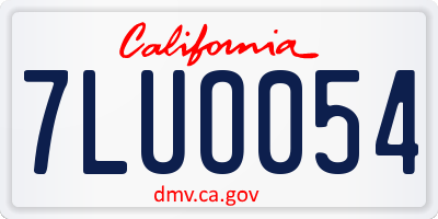 CA license plate 7LUO054