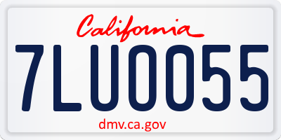 CA license plate 7LUO055