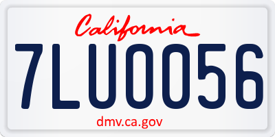 CA license plate 7LUO056