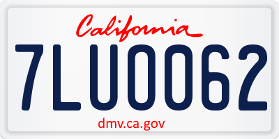 CA license plate 7LUO062