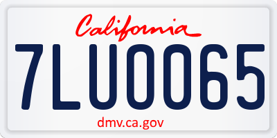 CA license plate 7LUO065