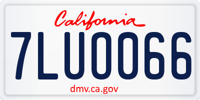 CA license plate 7LUO066