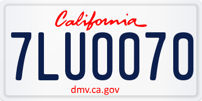 CA license plate 7LUO070