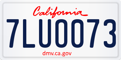 CA license plate 7LUO073