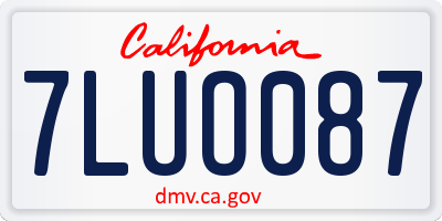 CA license plate 7LUO087