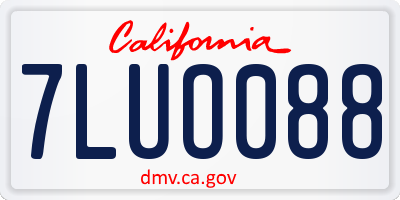 CA license plate 7LUO088