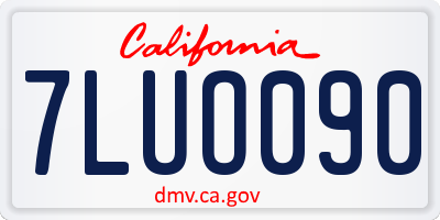 CA license plate 7LUO090