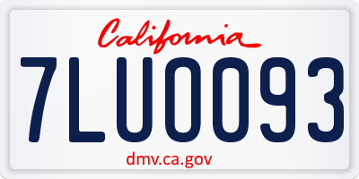 CA license plate 7LUO093