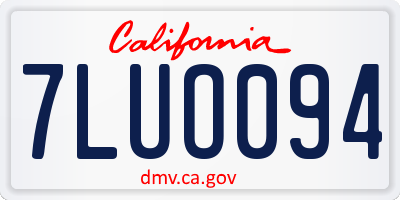 CA license plate 7LUO094