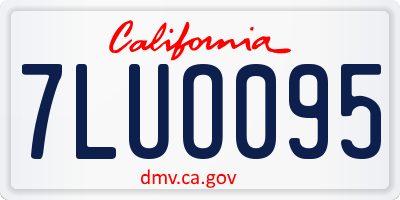 CA license plate 7LUO095