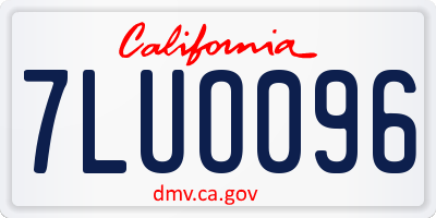CA license plate 7LUO096