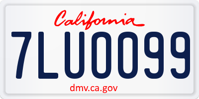 CA license plate 7LUO099