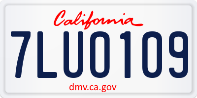 CA license plate 7LUO109