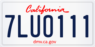 CA license plate 7LUO111