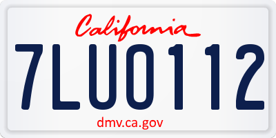 CA license plate 7LUO112