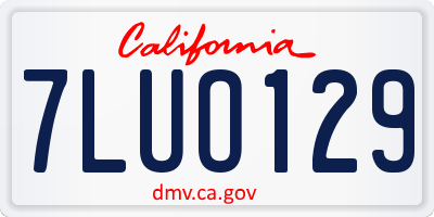 CA license plate 7LUO129