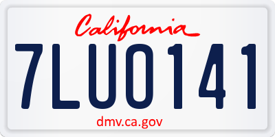 CA license plate 7LUO141
