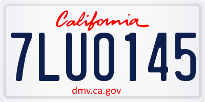CA license plate 7LUO145