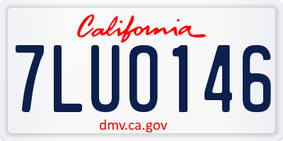 CA license plate 7LUO146