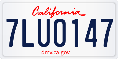 CA license plate 7LUO147