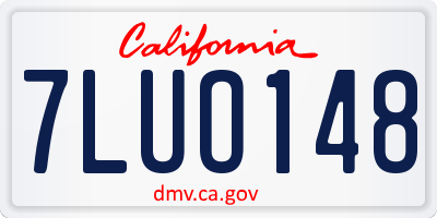 CA license plate 7LUO148