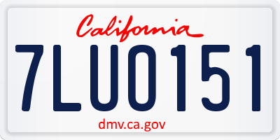 CA license plate 7LUO151
