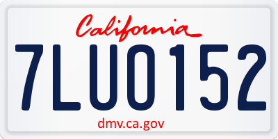 CA license plate 7LUO152