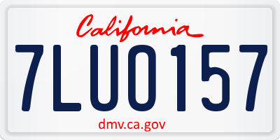 CA license plate 7LUO157