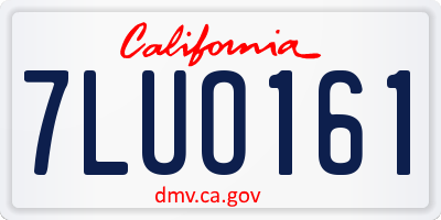 CA license plate 7LUO161
