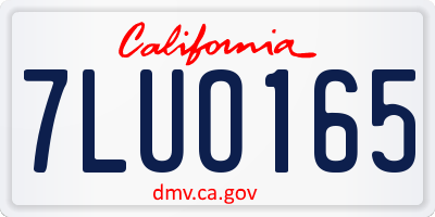 CA license plate 7LUO165