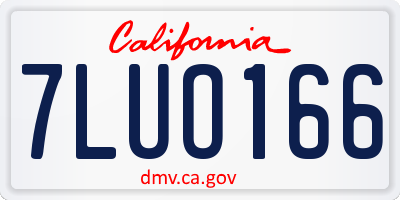 CA license plate 7LUO166