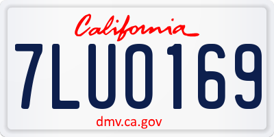 CA license plate 7LUO169