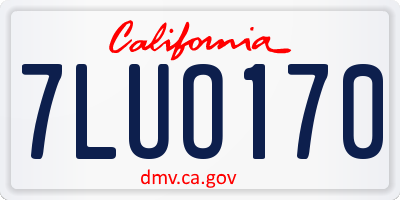 CA license plate 7LUO170