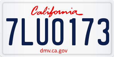 CA license plate 7LUO173