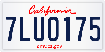 CA license plate 7LUO175