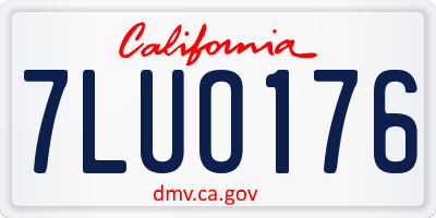 CA license plate 7LUO176