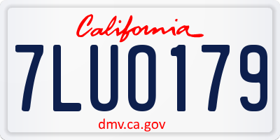 CA license plate 7LUO179