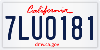 CA license plate 7LUO181