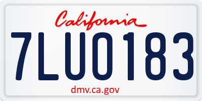 CA license plate 7LUO183