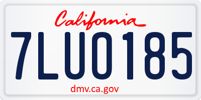 CA license plate 7LUO185